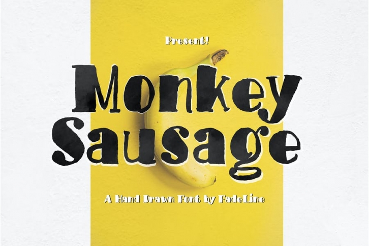 Monkey Sausage! Funny Font Font Download