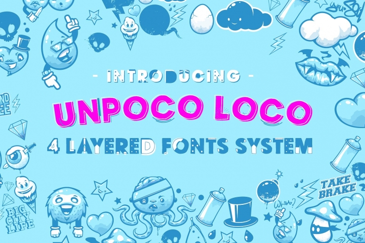 Unpoco Locou2122 - 4 Layered Fonts Font Download
