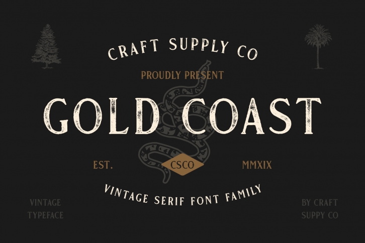 Gold Coast - Vintage Serif Bonus Logo Font Download