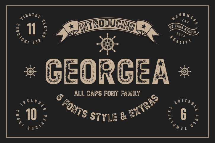 GEORGEA ALL CAPS FONT FAMILY WITH EXTRAS Font Download