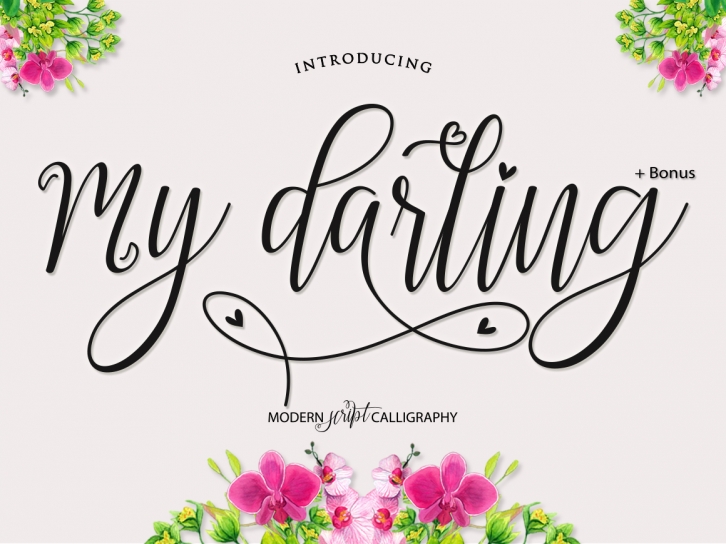 My Darling Script  Bonus Font Download