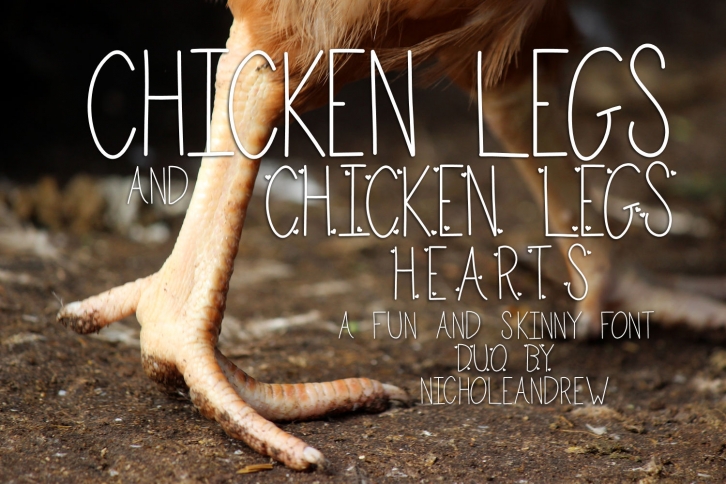Chicken Legs and Chicken Legs Hearts Font Duo Font Download