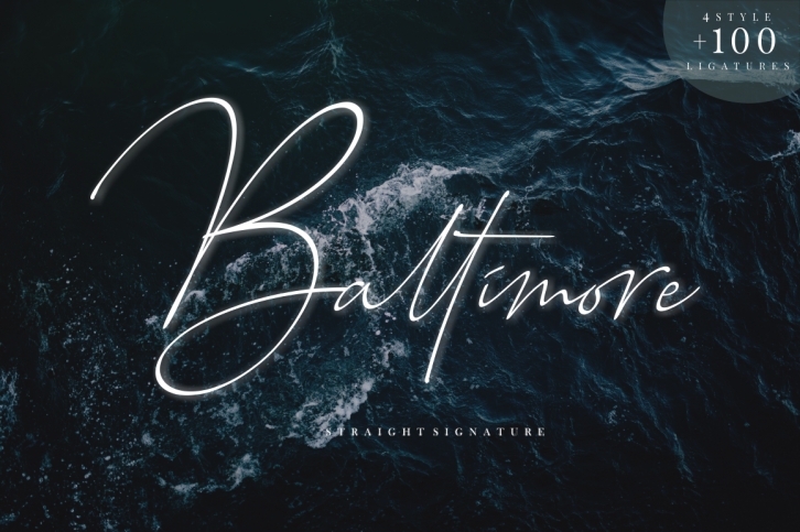 Baltimore  Straight Signature Font Font Download