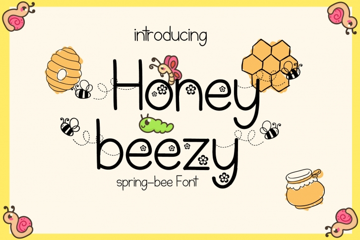 Honey Beezy - Spring Bee Font Font Download