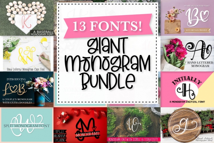 Big Monogram Bundle - 10 of my Best Selling Monogram Packs! Font Download