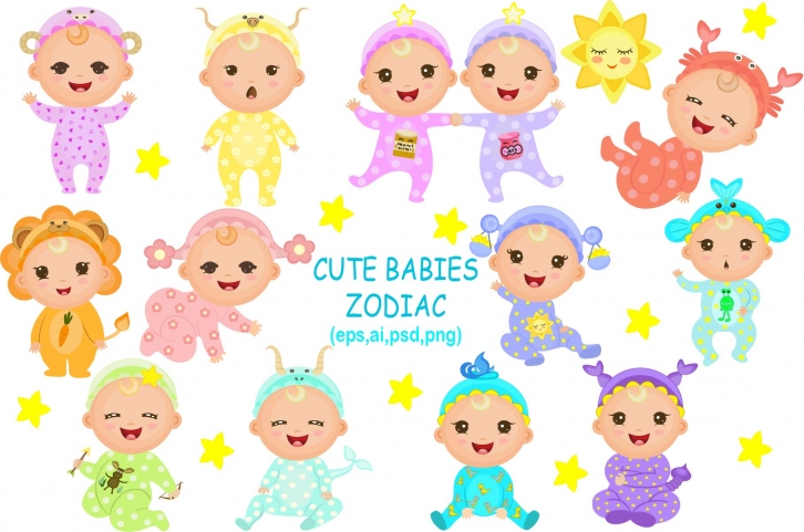 Cute Babies Zodiac Font Download