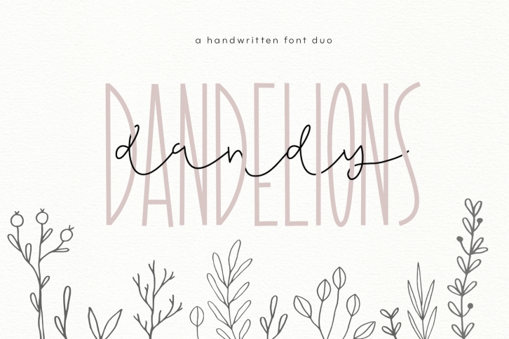 Dandy Dandelions - Handwritten Script & Print Font Duo Font Download