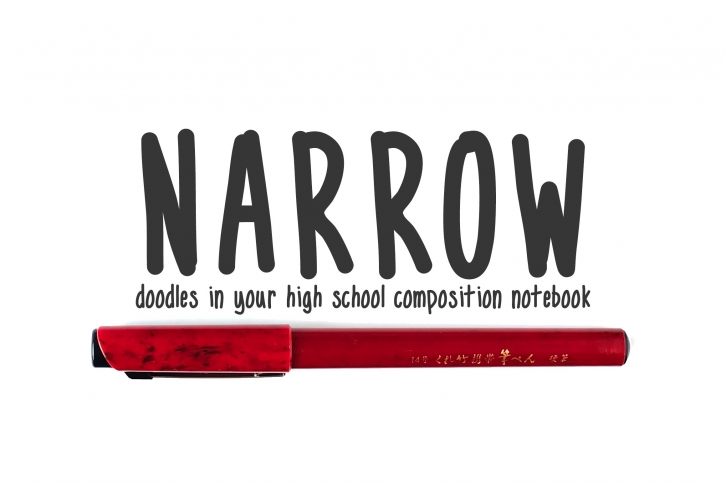 Narrow - handwritten doodles in your notebook Font Download