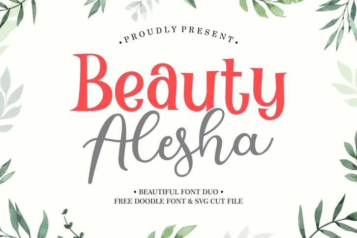 Beauty Alesha Font Duo Font Download