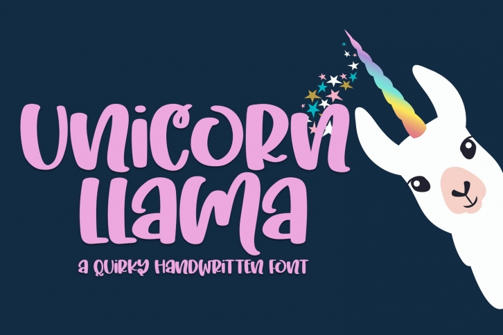 Unicorn Llama - A Quirky Hand-Written Font Font Download
