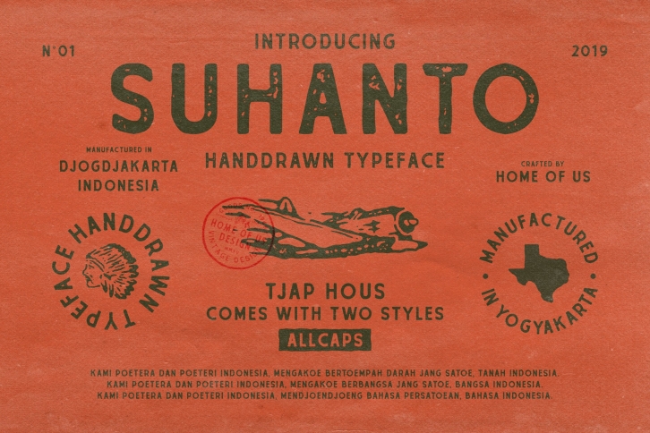Suhanto Handdrawn Typeface Font Download