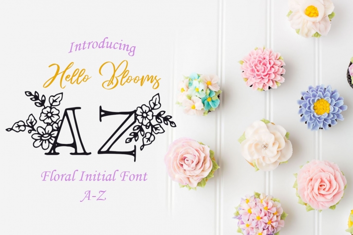 Hello Blooms Floral Initial Font Font Download