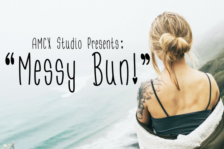 Messy Bun - Cute Font With Heart Font Download