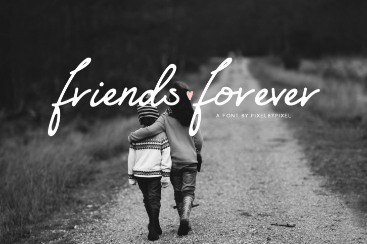 Friends Forever Font & Floral Extras Font Download
