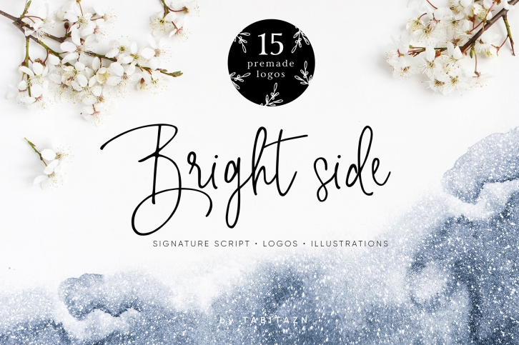 Bright side signature script font logos Font Download