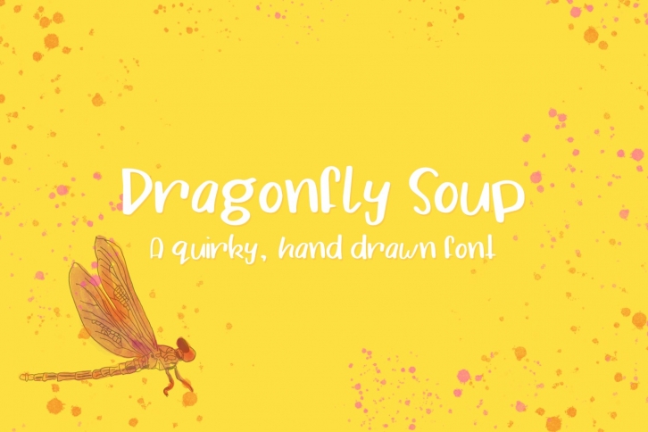 Dragonfly Soup - A quirky hand drawn font Font Download