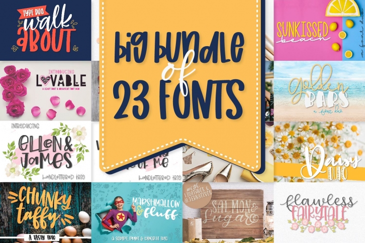 Power Duos - A Huge Font Bundle with 10 duotrio sets! Font Download