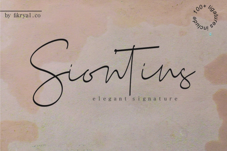 Siontins  elegant signature font Font Download