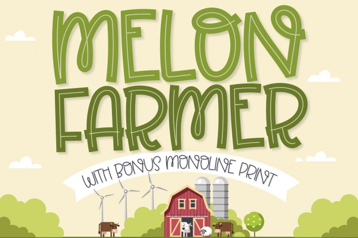 Melon Farmer - An Inline and Print Duo! Font Download