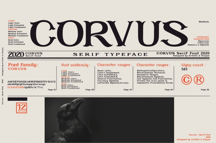 CORVUS Serif font Family Font Download