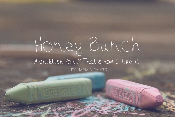 Honey Bunch, a childish handwritten font with skinny lines Font Download