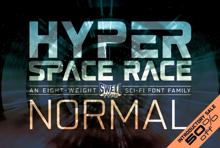 Hyperspace Race Sci-Fi font Font Download