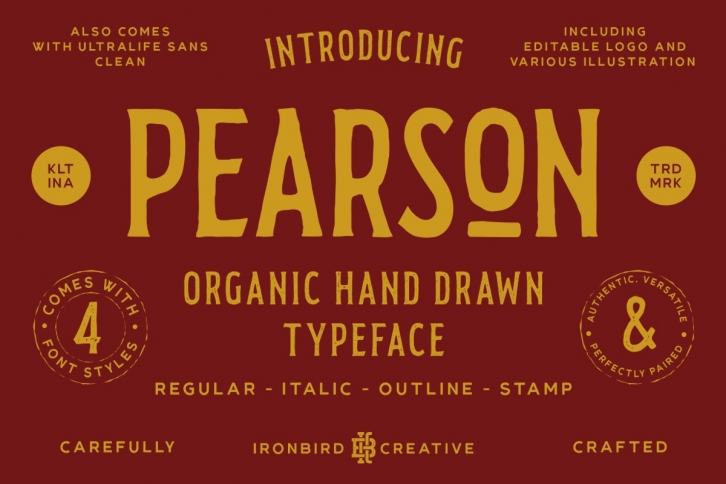 Pearson Typeface- 4 Fonts! & EXTRA Font Download