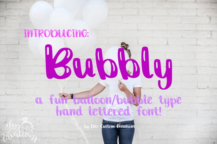 Bubbly - A Fun Balloon  Bubble type Hand Lettered Font Font Download