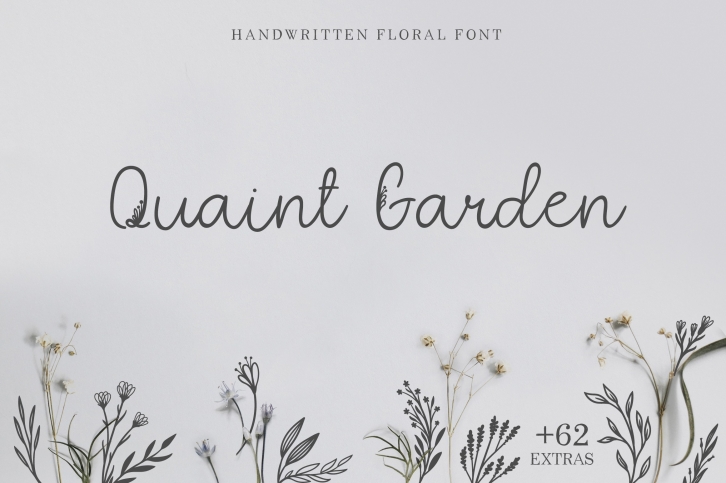 Quaint Garden Floral Font EXTRAS Font Download