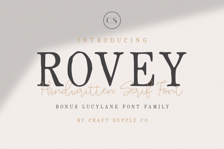 Rovey - Handwritten Serif Font with Bonus Font Download