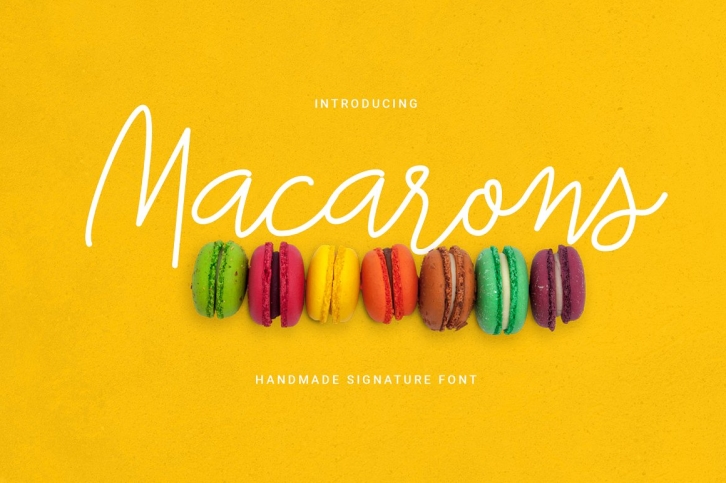 Macarons - Font and Extras  Cursive Font  Script Font Font Download