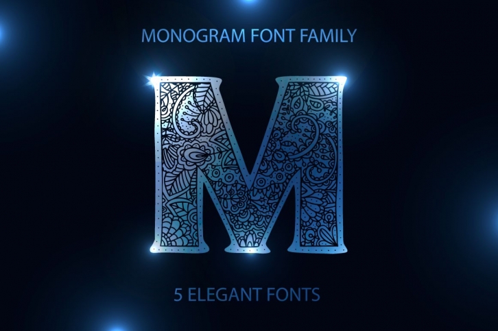 Monogram. 5 elegant fonts. Font Download