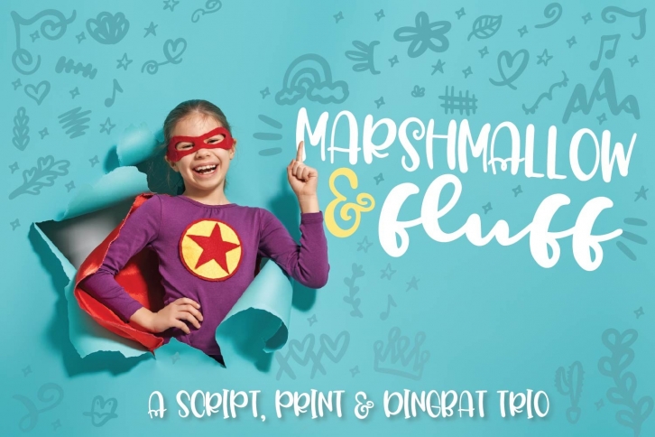 Marshmallow Fluff - A Script, Print & Dingbat Trio Font Download