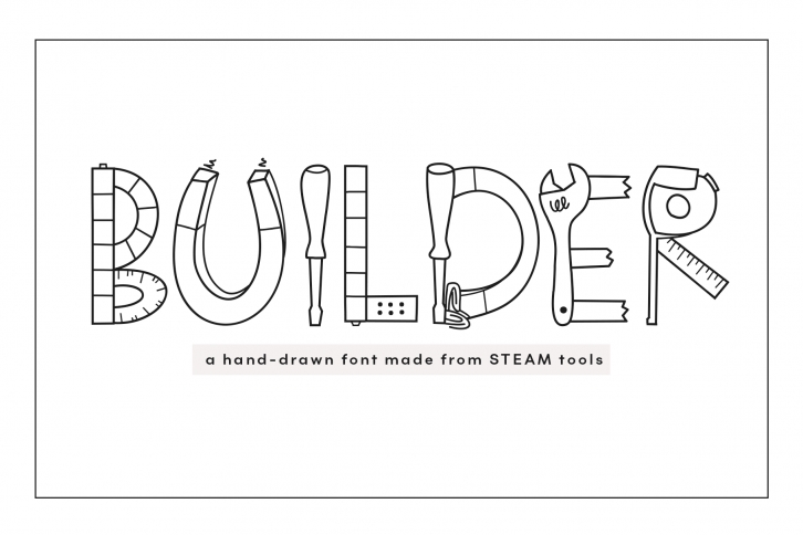 Builder - STEAM Letters Font & Doodles! Font Download