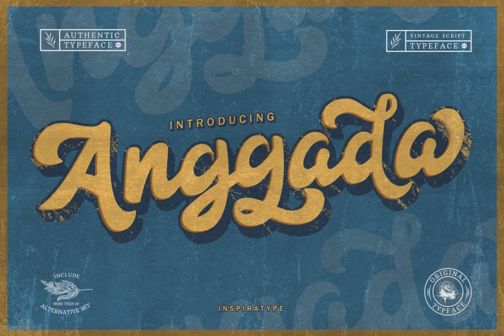 Anggada - Vintage Script Font Font Download