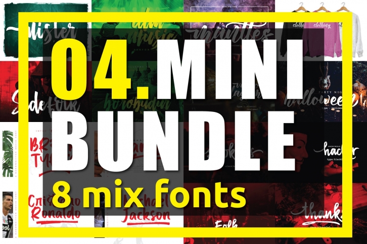04. MINI BUNDLE - 8 mix fonts Font Download