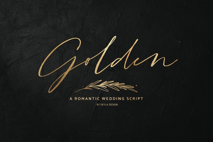 Golden, a romantic wedding script font Font Download