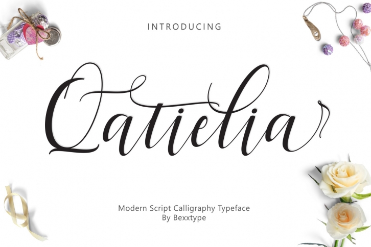 Qatielia Script | 3 Font Bonus Font Download