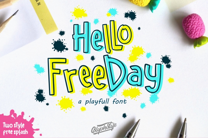 Hello freeday 2 Style font - free Easter Splash Font Download