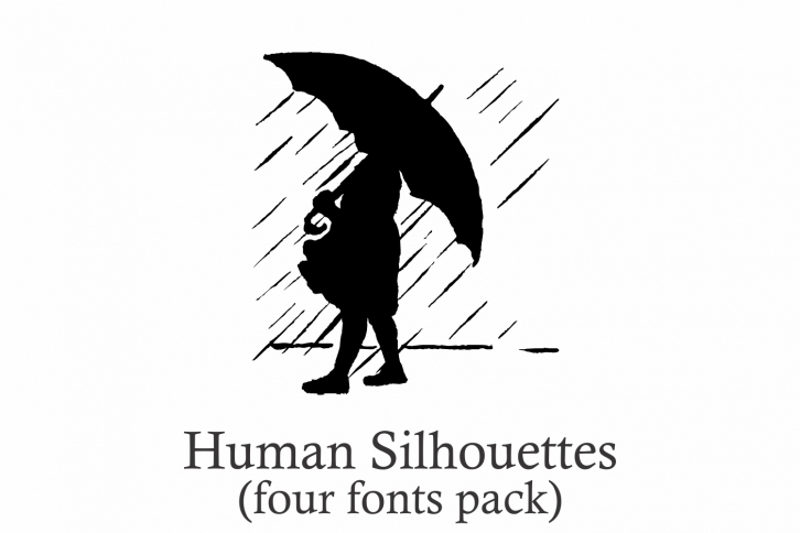Human Silhouettes Pack - 4 Fonts Font Download