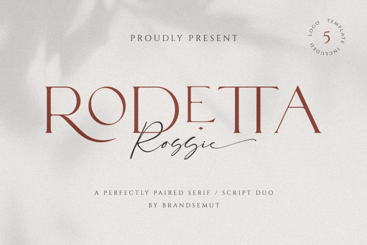 Rodetta Rossie Font Duo and Logos Font Download