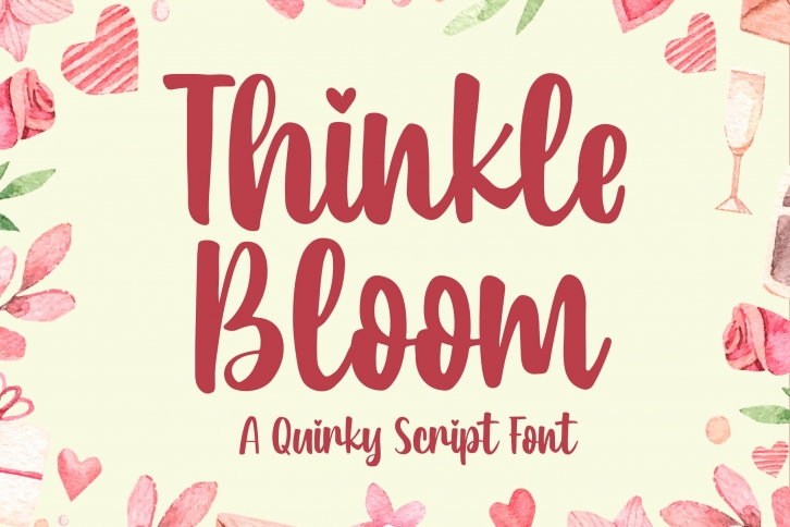 Thinkle Bloom - a Quirky Font Font Download