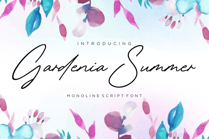 Gardenia Summer Monoline Script Font Font Download