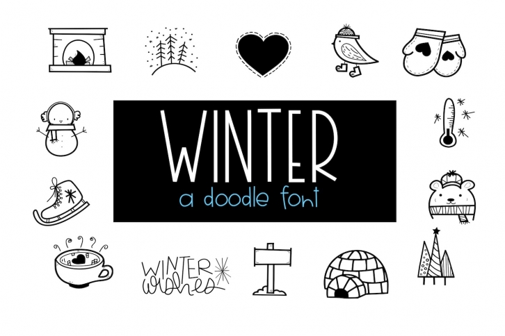 Winter Wishes - A Winter Doodles Font Font Download