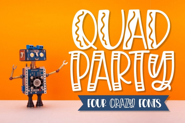 Quad Party - A Crazy Four Font Family Font Download