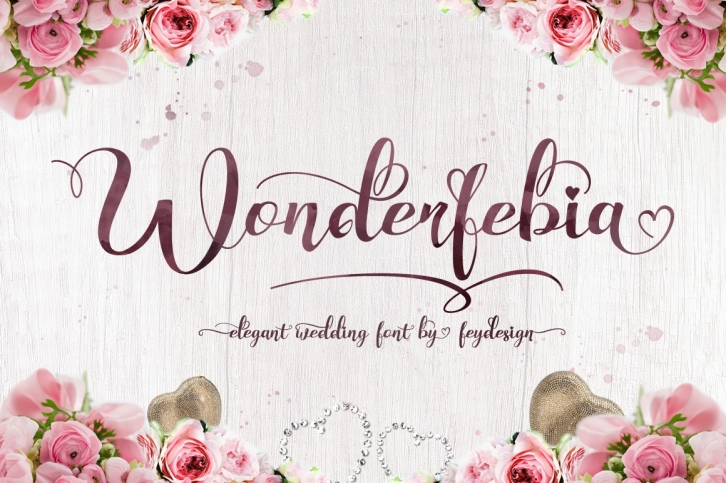 Wonderfebia - Script Wedding Font Font Download