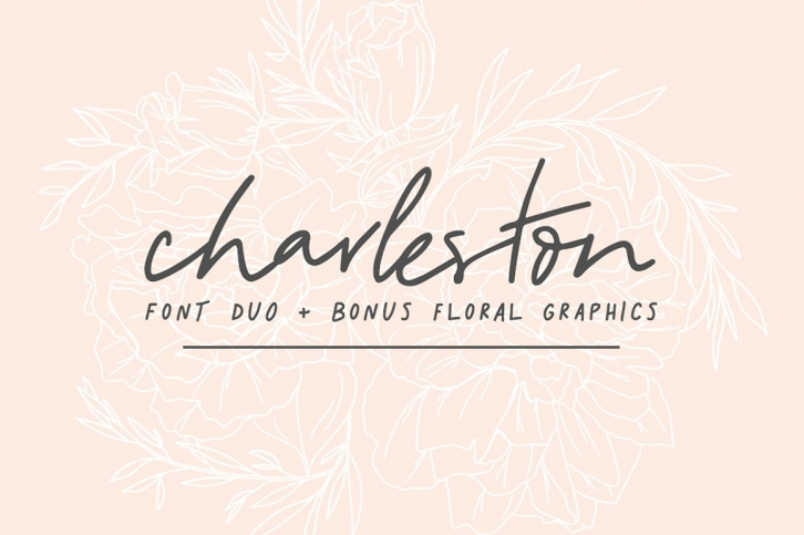 Charleston | Font Duo + Bonus Floral Font Download