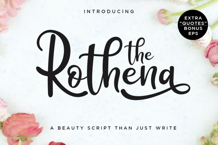 The Rothena Script with extra quotes Font Download