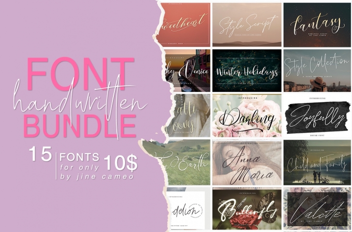 Handwritten Font Bundle 15 in 1 Font Download