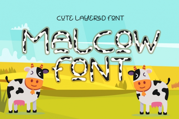Malcow - Cute Layered Font Font Download